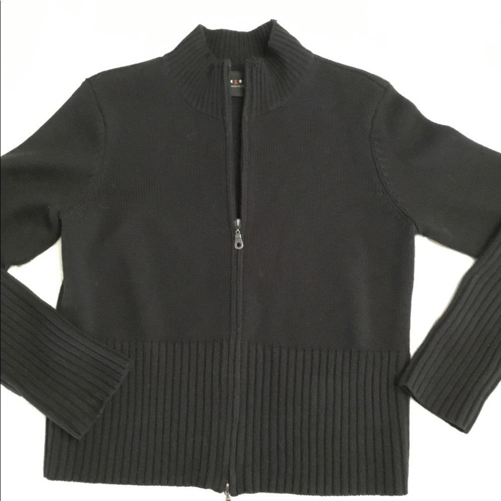 Black zipper front Axcess Ladies Cardian